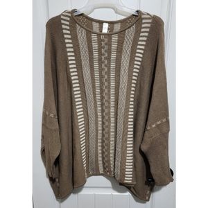 Marla Wynne oversized wide poncho style knit sweater large xl xxl womens